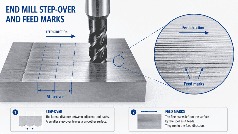 step over and feed marks in hardened steel milling.png step over and feed marks in hardened steel milling.png