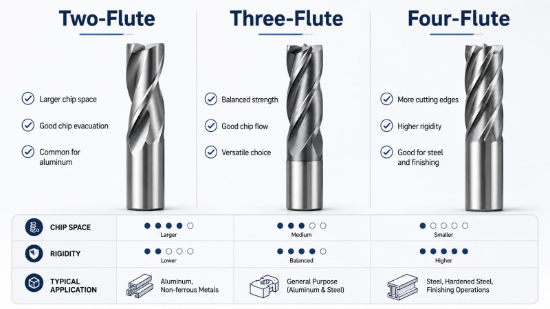 2 flute 3 flute and 4 flute end mills for optical housings.jpg