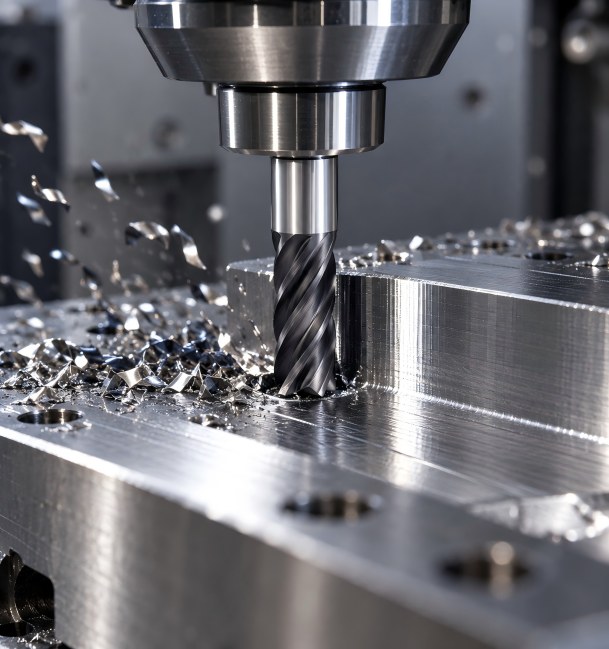 PEX carbide end mill for carbon steel machining