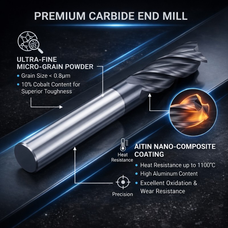 Square End Mill for Carbon Steel Machining up to HRC55 | PEX Series