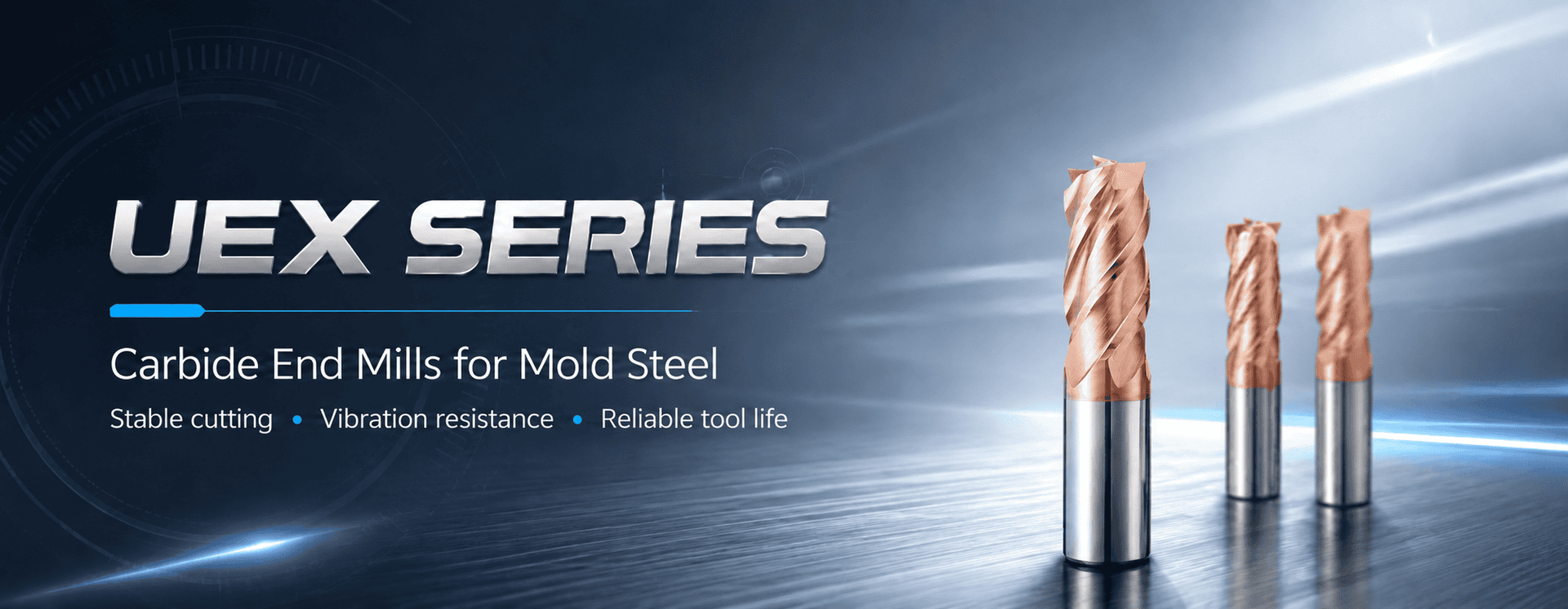End mill for mold steel